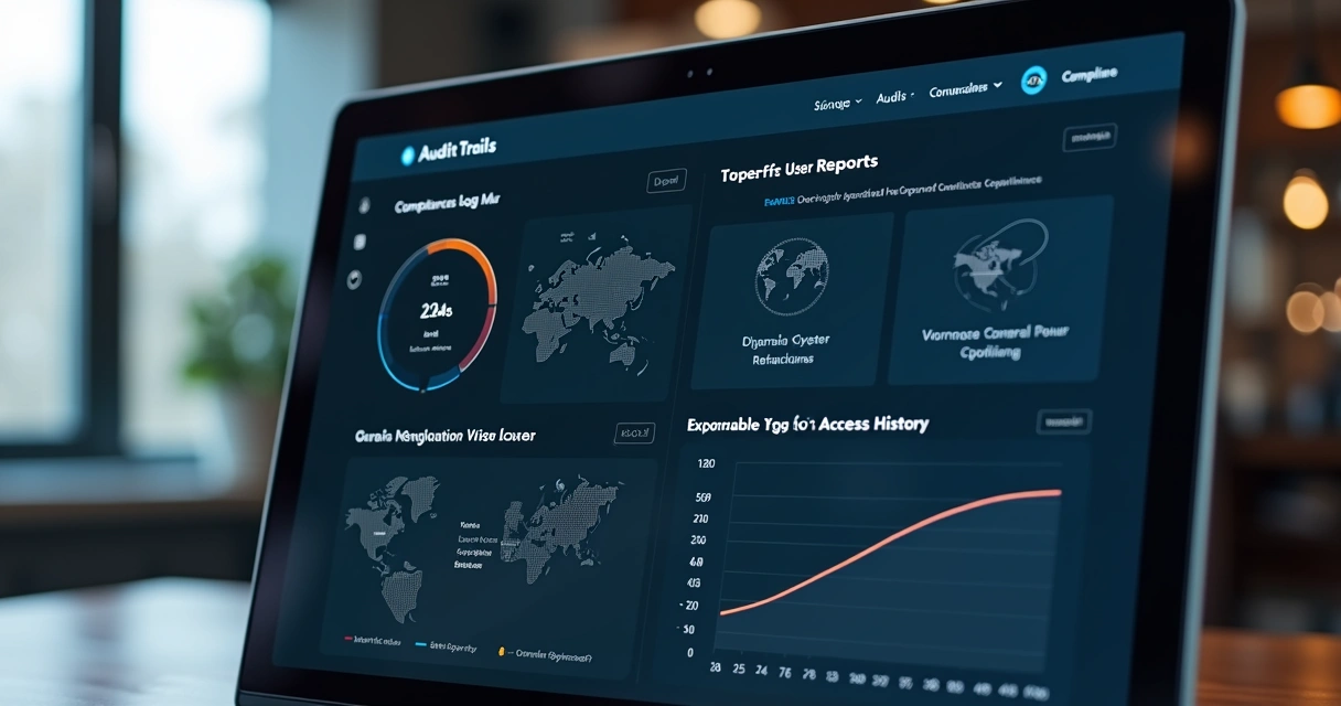 Dashboard de compliance e auditoria em cofre digital 