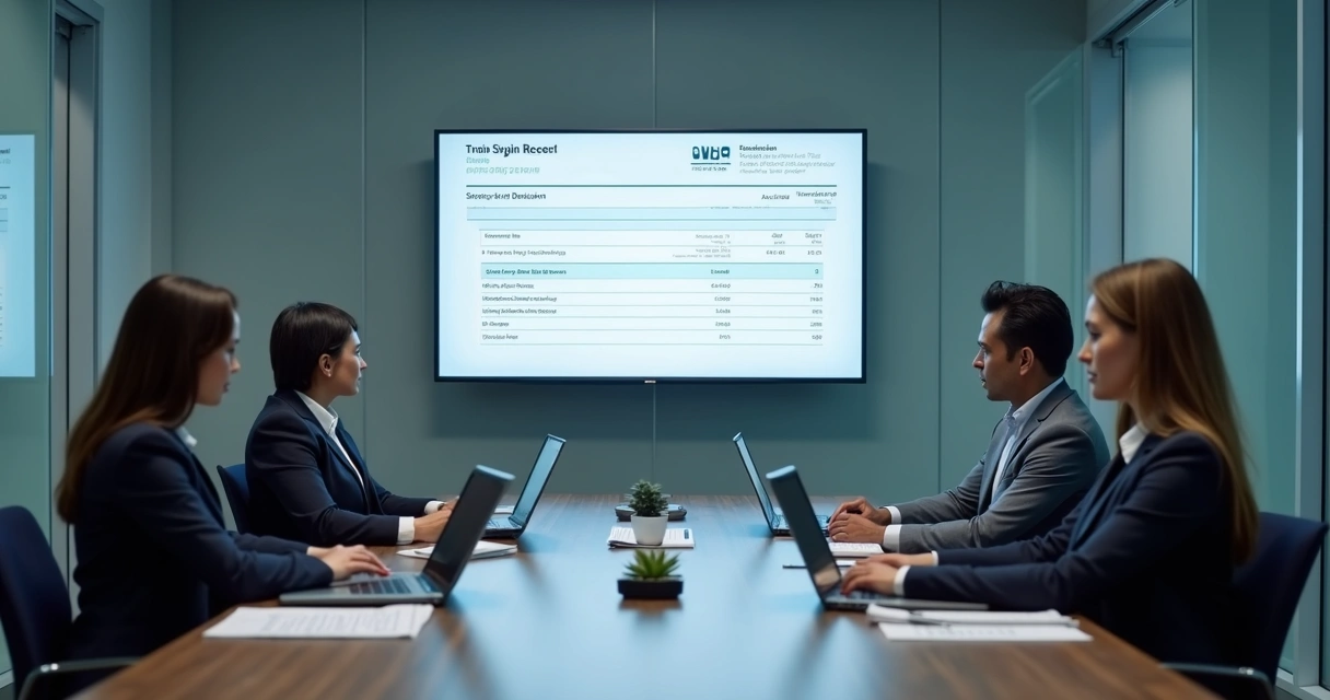 Compliance team reviewing digital decision records