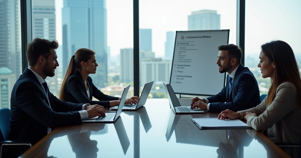 Compliance team discussing cross-border hiring requirements 