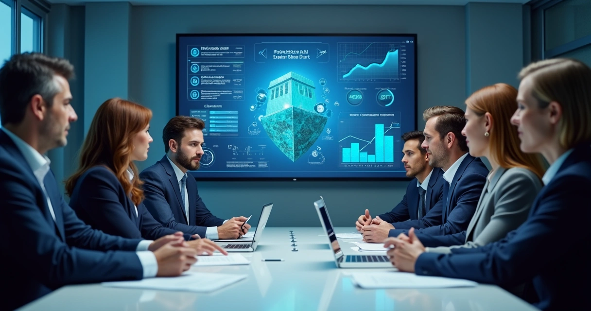 Equipe jurídica analisando dados em monitores sobre compliance imobiliário 