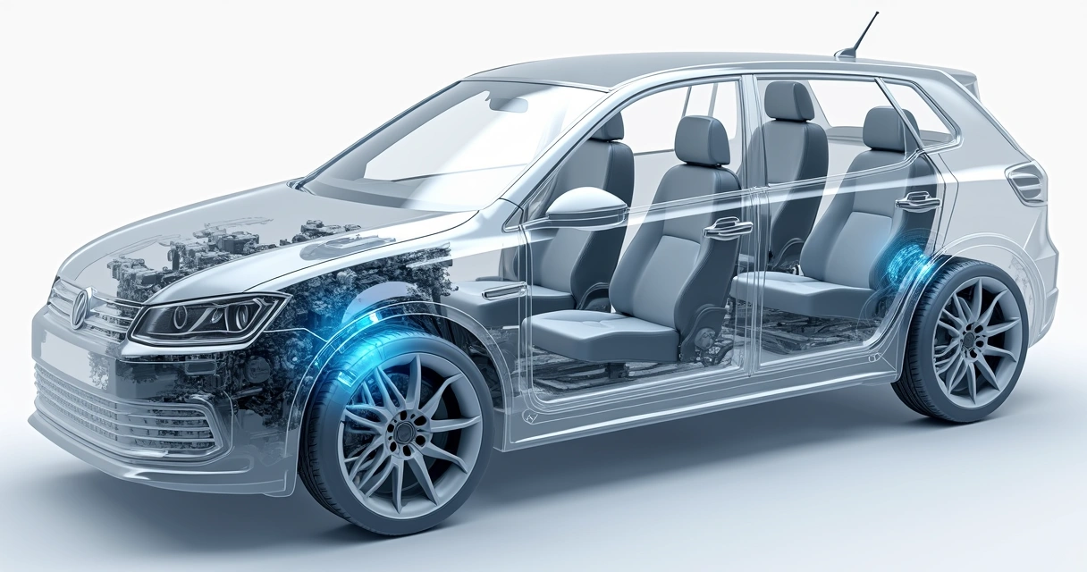 Componentes do sistema de freio ABS destacados em montagem visual 