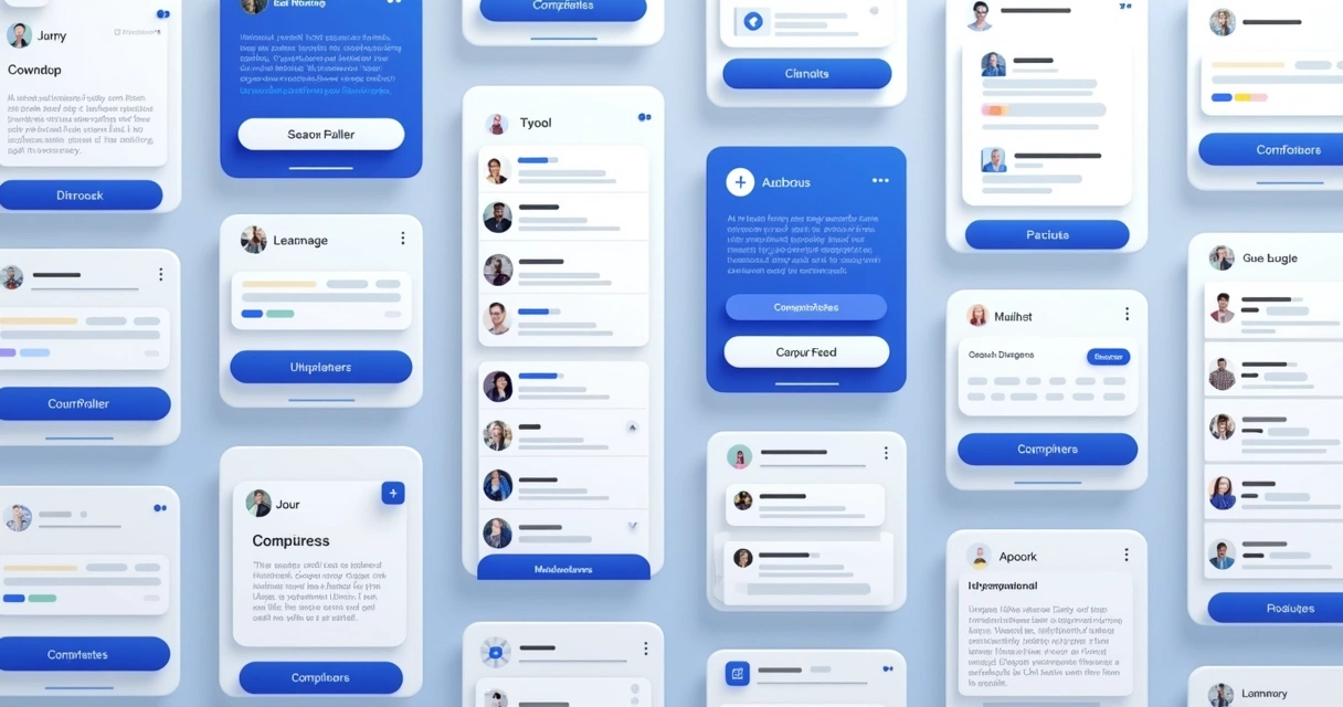 Cards, botões e menus consistentes em SaaS 