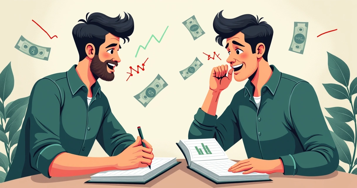 Homem fazendo apostas esportivas com diferentes emoções, mostrando felicidade e frustração na frente de um notebook com gráficos