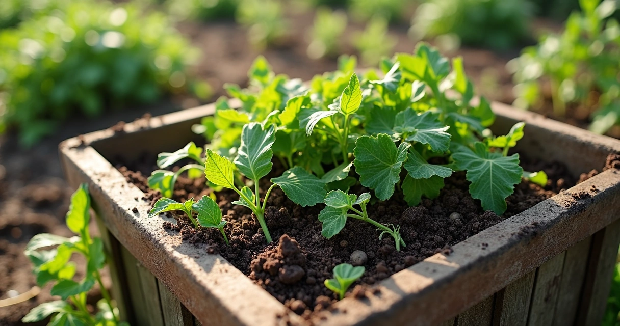 Restos de moringa distribuídos em composteira de horta comunitária
