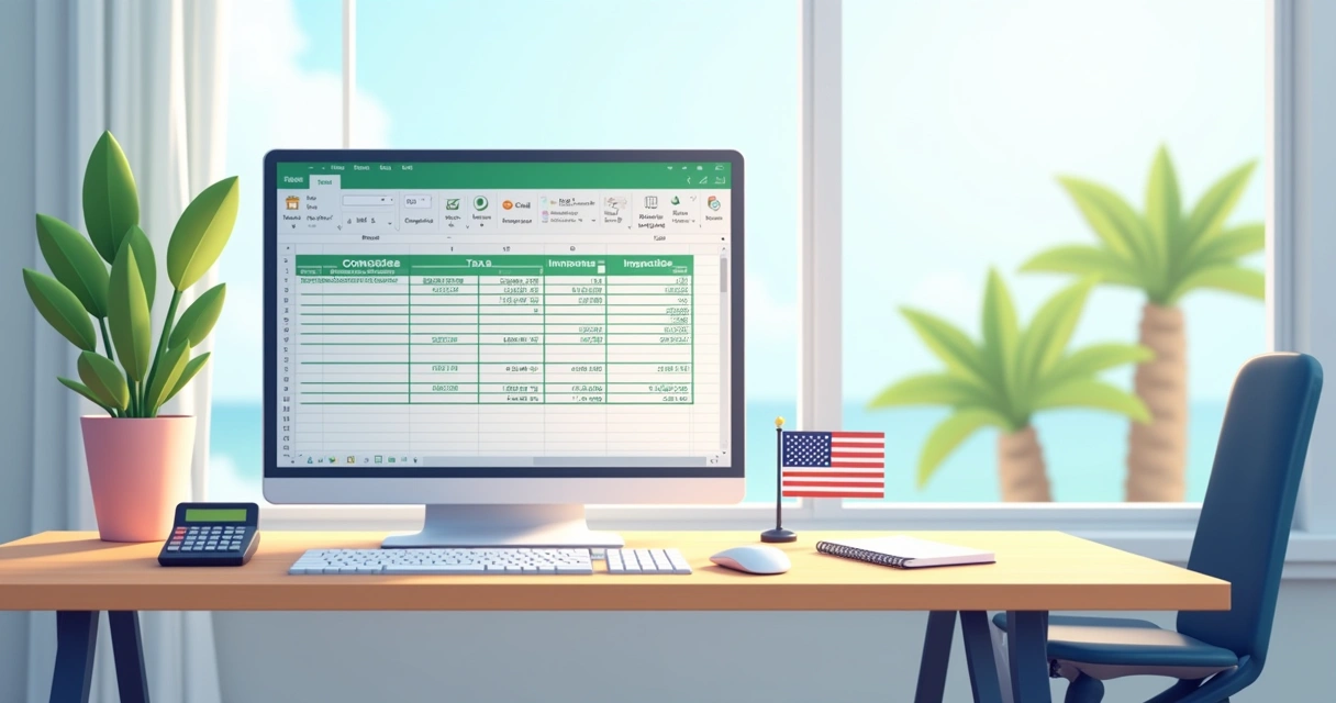 Spreadsheet with total costs of buying property in Orlando 