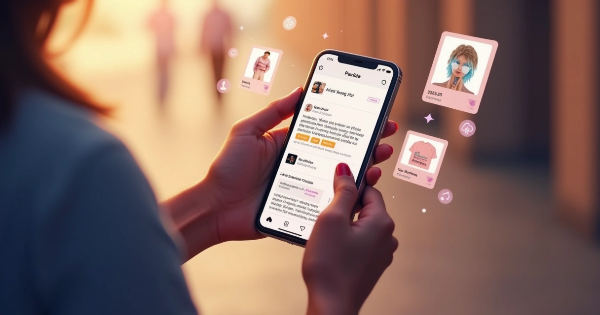 Pessoa comprando em rede social pelo smartphone 
