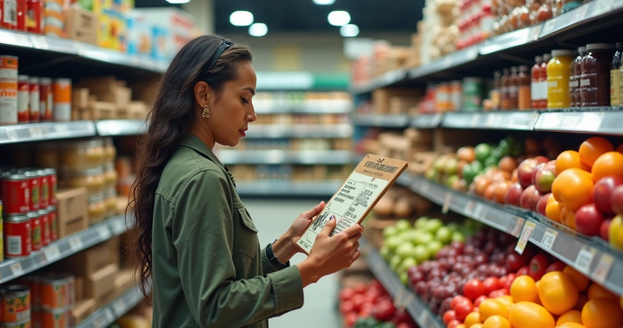 Mulher fazendo compras em um supermercado de Orlando 