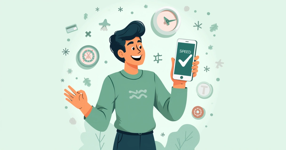 Cliente satisfeito ao receber confirmação de pagamento em smartphone. 