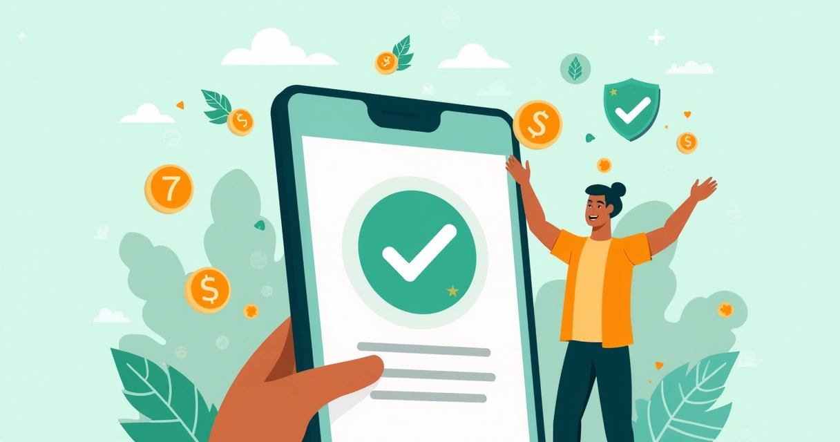 Ilustração de cliente satisfeito com aprovação Pix 