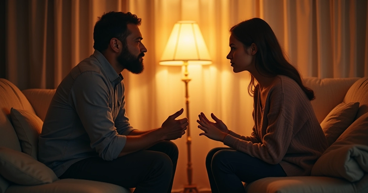 Duas pessoas sentadas, dialogando e compartilhando emoções 