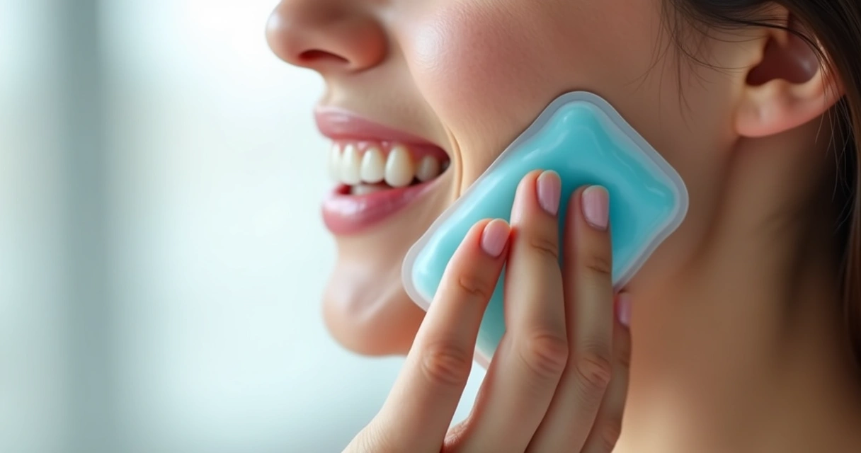 Pessoa com compressa de gelo sobre a face devido à dor no dente 