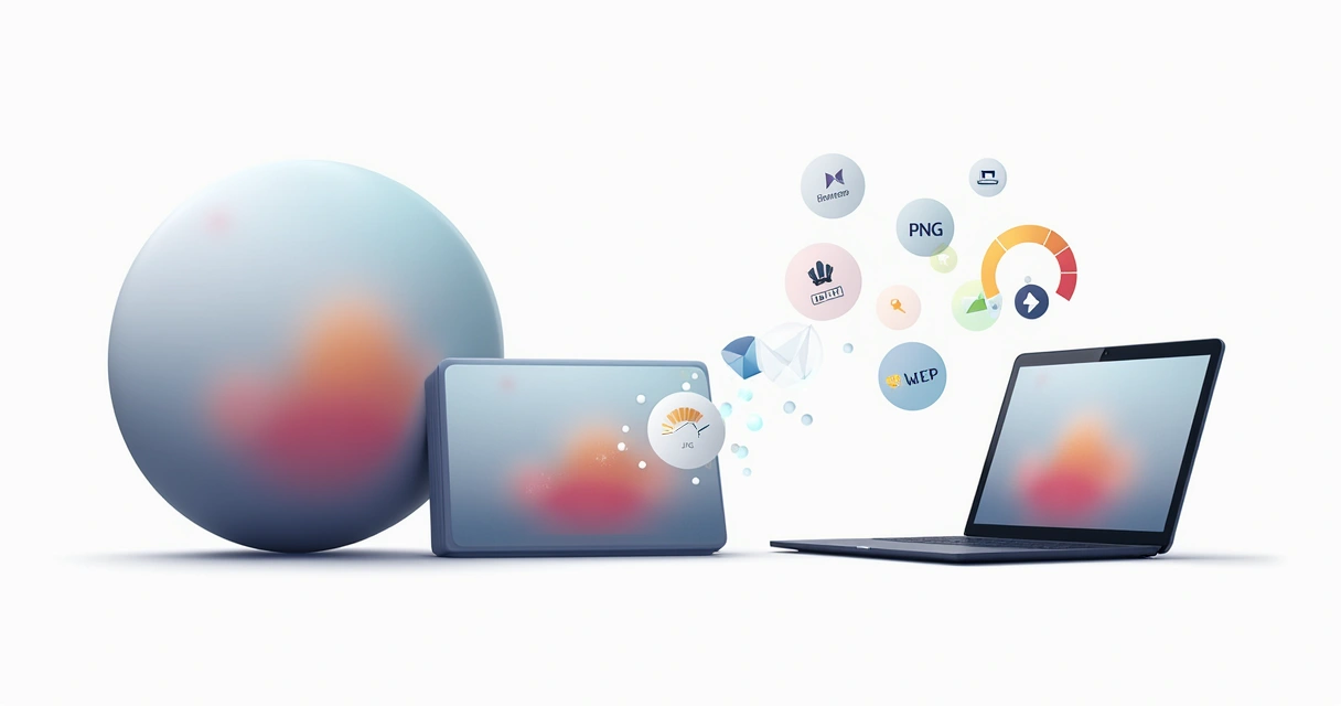 Ilustração mostrando compressão de imagens na web 