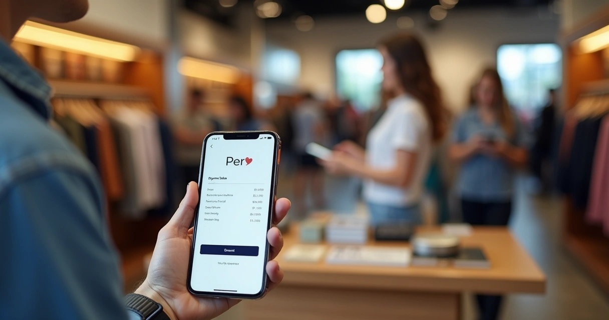 Pessoa mostrando comprovante de pagamento Pix em loja