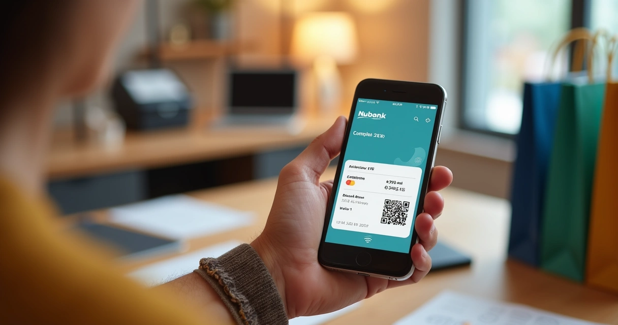 Tela de smartphone exibindo comprovante de pagamento via Pix no app Nubank 