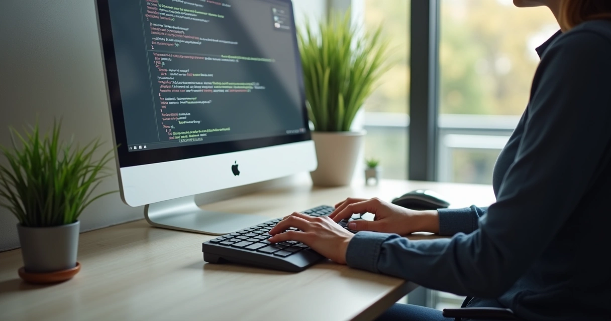 Computador com teclado adaptado para deficiente visual sobre a mesa