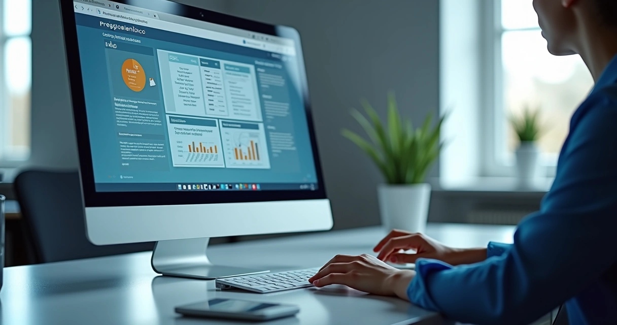 Tela de computador exibindo plataforma online de pregão eletrônico com proposta sendo enviada e análise de licitação digital 