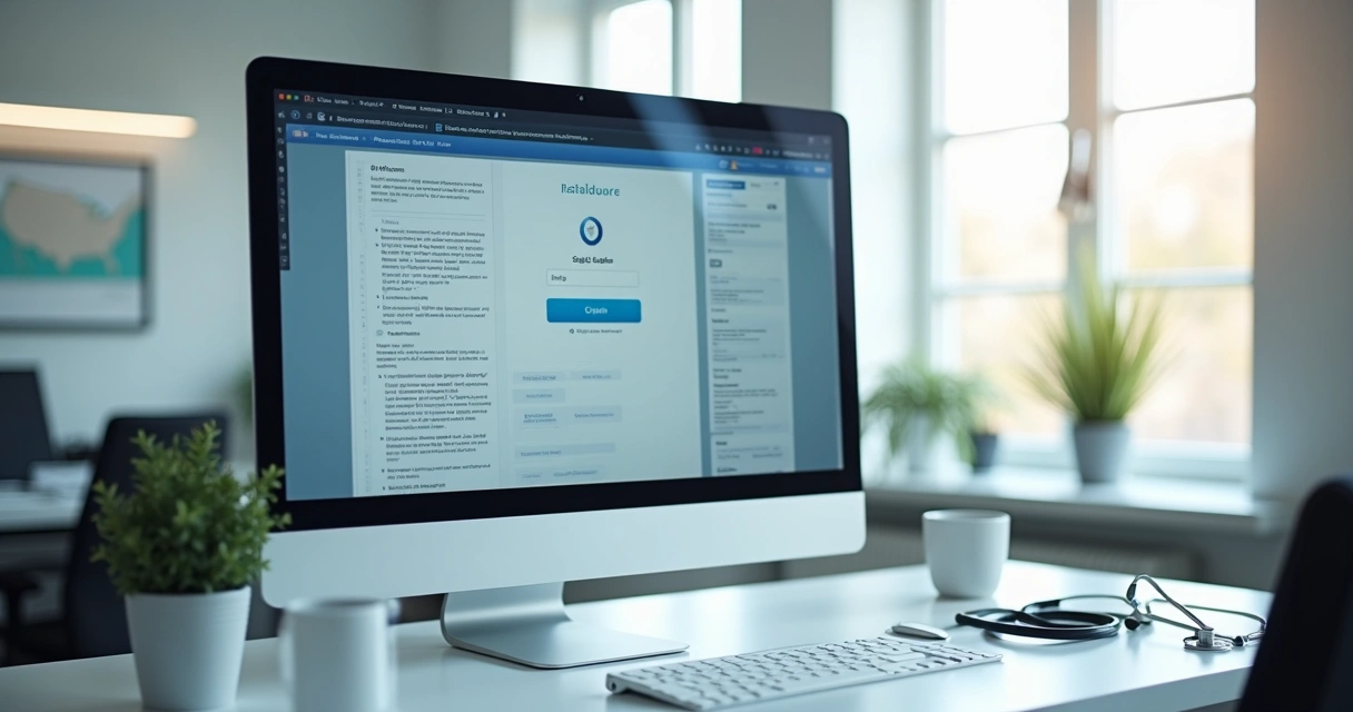 Tela de computador mostrando programa de declaração DMED, destaque em interface tributária 