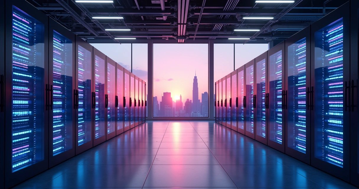 Servidor de computação quântica em sala de data center 