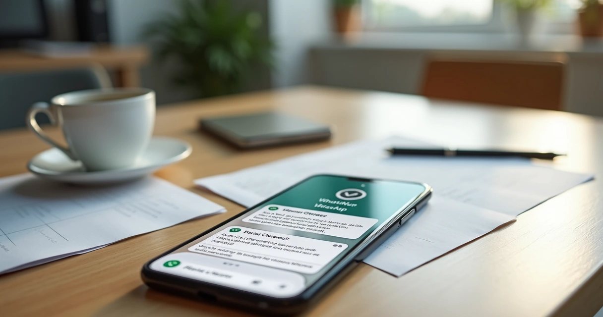 Tela de celular exibindo conversa automática de WhatsApp entre morador e sistema do condomínio