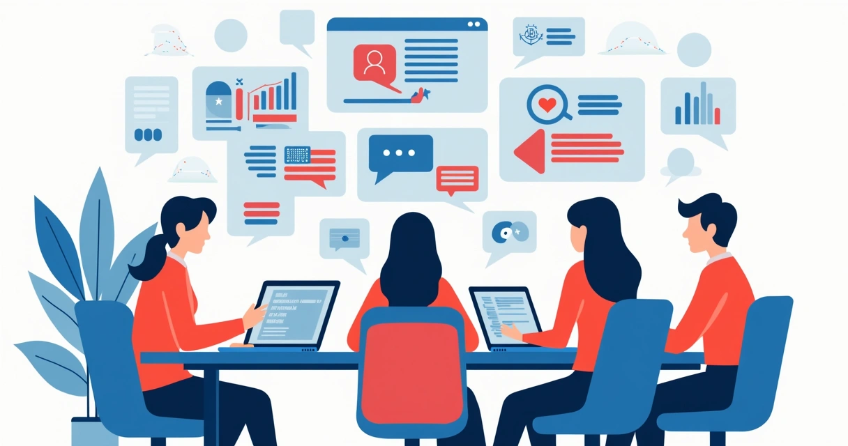 Equipe prepara conteúdo digital para candidato