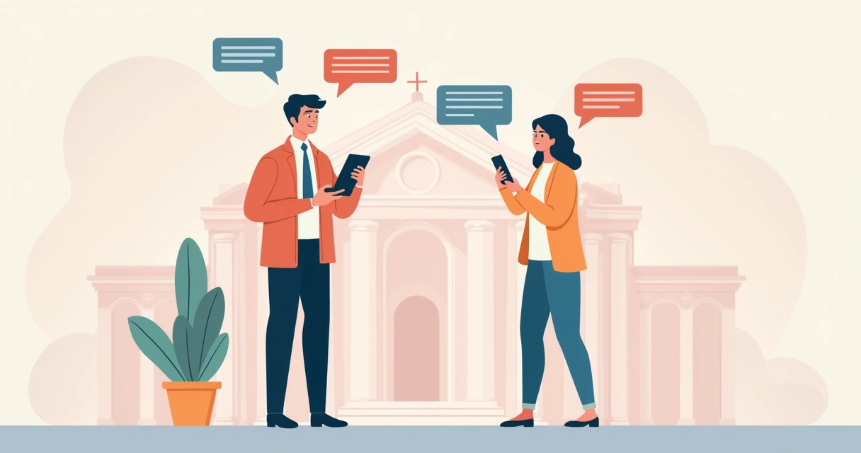 Homem usando smartphone e conversando com cidadão através de aplicativo 