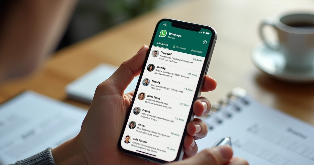 Tela de celular mostrando grupo de WhatsApp com mensagens sobre demandas de condomínio