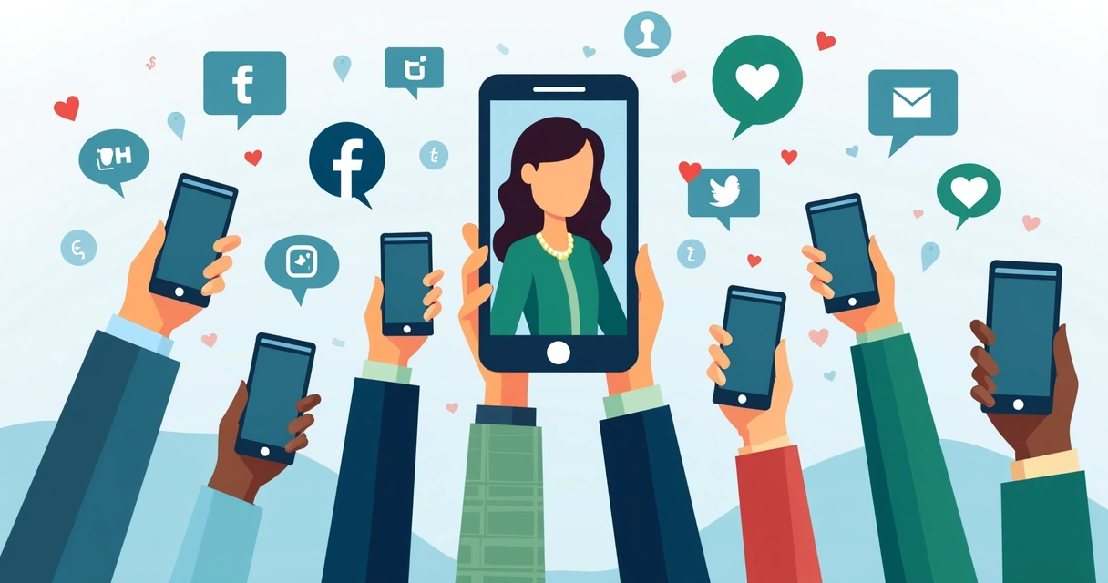 Representação de mídias digitais conectando político e público
