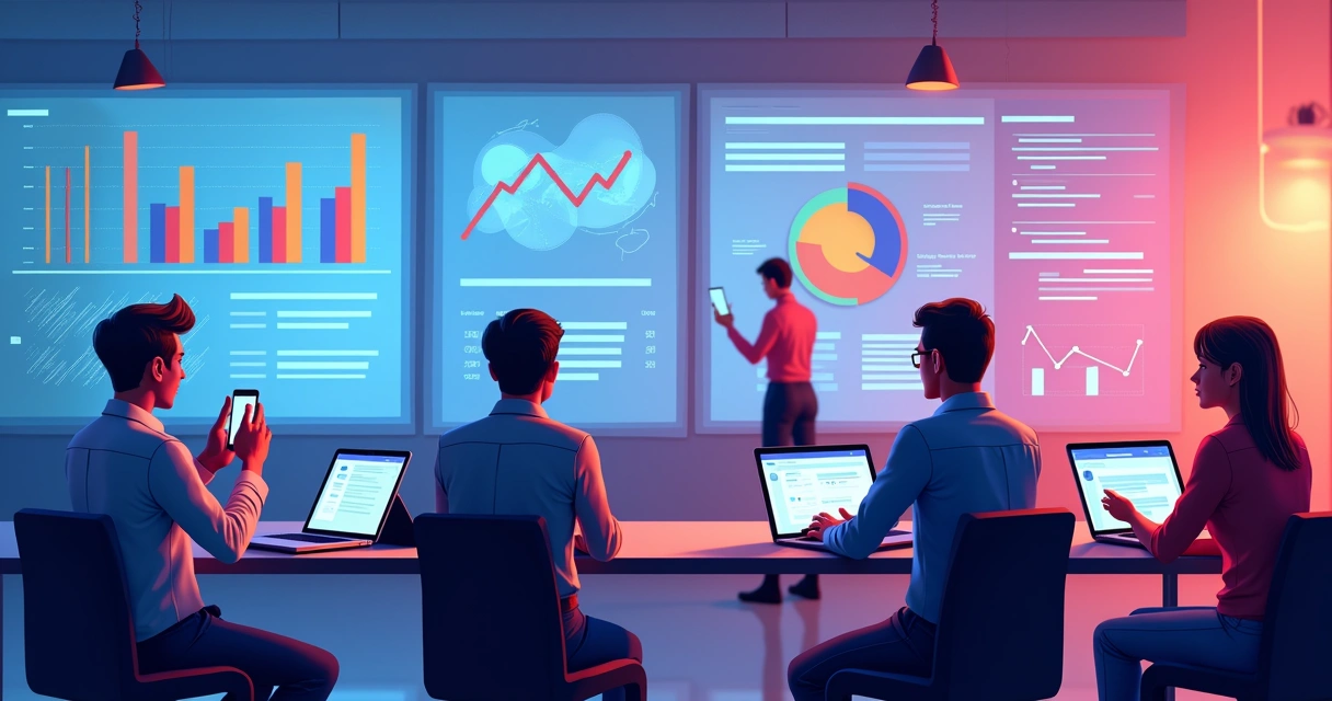 Equipe sindical usando dispositivos digitais para comunicação online 