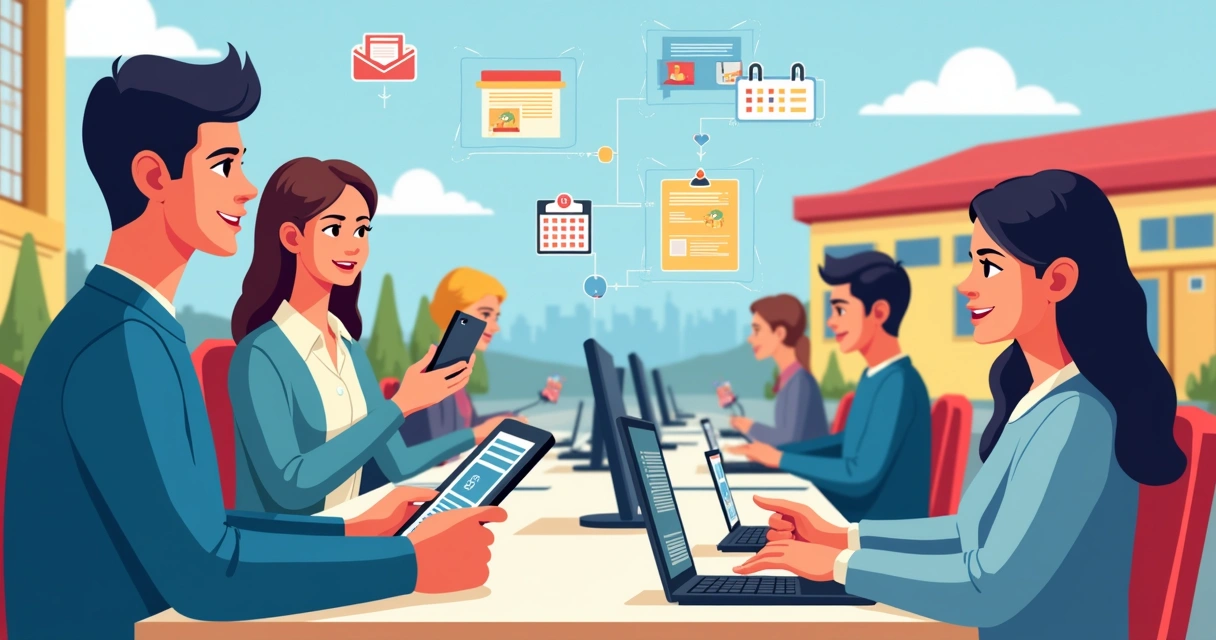 Exemplo de comunicação escolar centralizada por sistema digital 