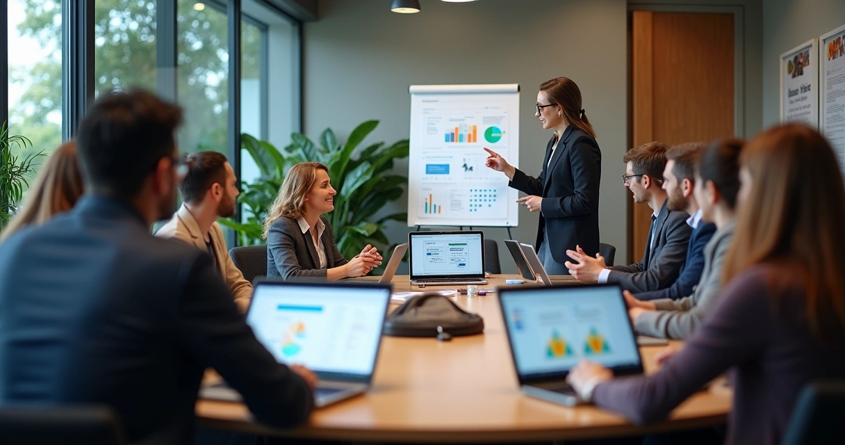 Comunicação colaborativa em equipe corporativa 