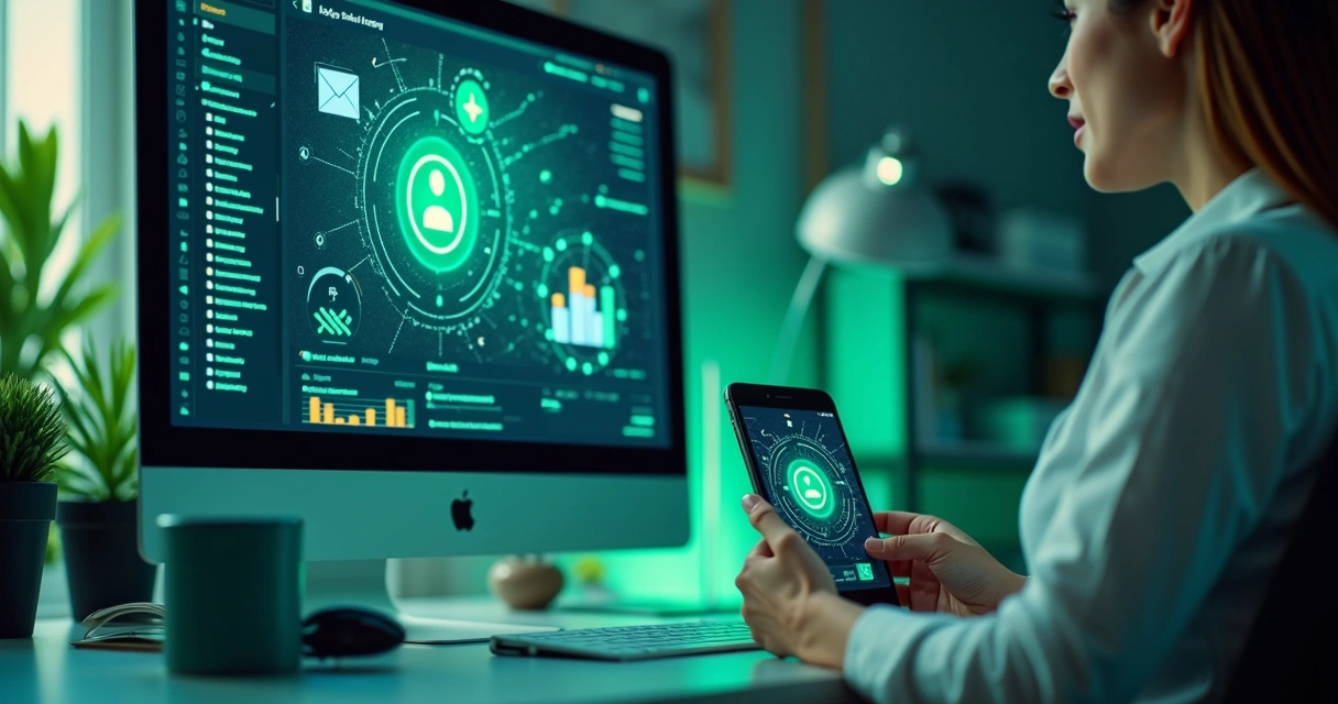 Ilustração de comunicação multicanal entre cliente e empresa 