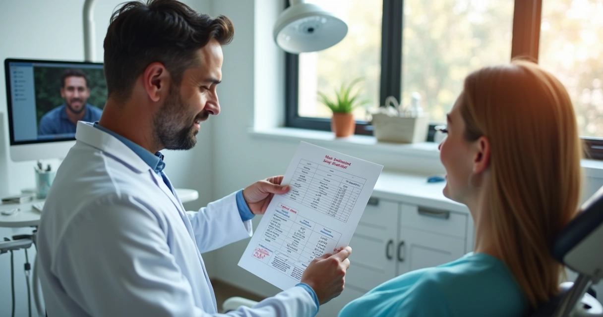 Dentista explica valor de serviço odontológico a paciente
