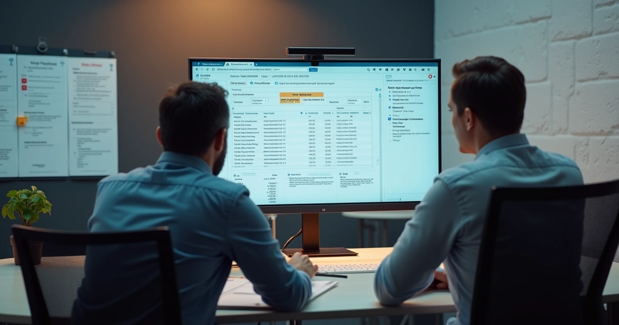 Pessoa explicando atraso de processo aduaneiro em ambiente de escritório. 