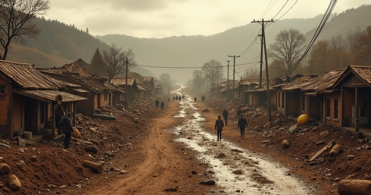 Comunidade destruída após rompimento de barragem mineração 