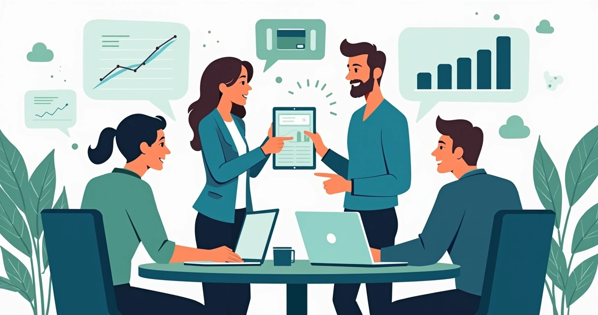 Grupo de empreendedores reunidos discutindo gateways digitais 