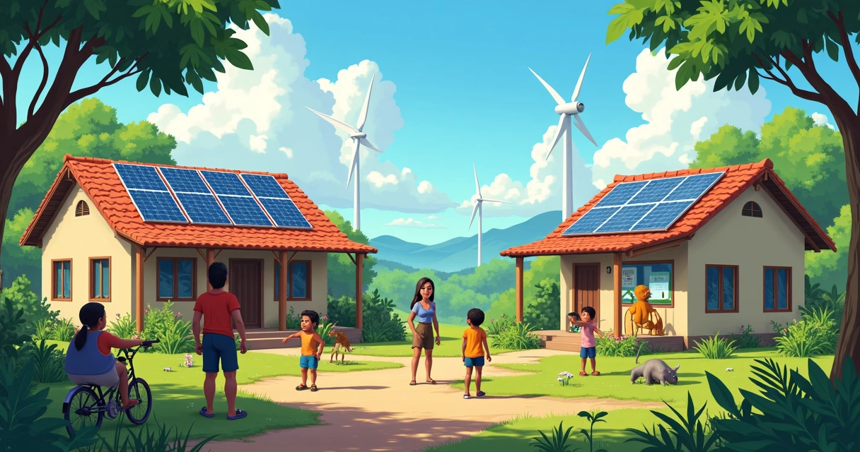 Comunidade brasileira utilizando energia renovável 