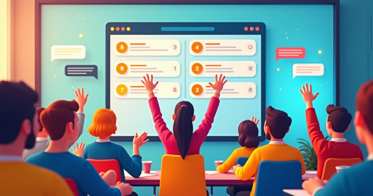 Alunos comemorando conquistas e interagindo em fórum online gamificado 