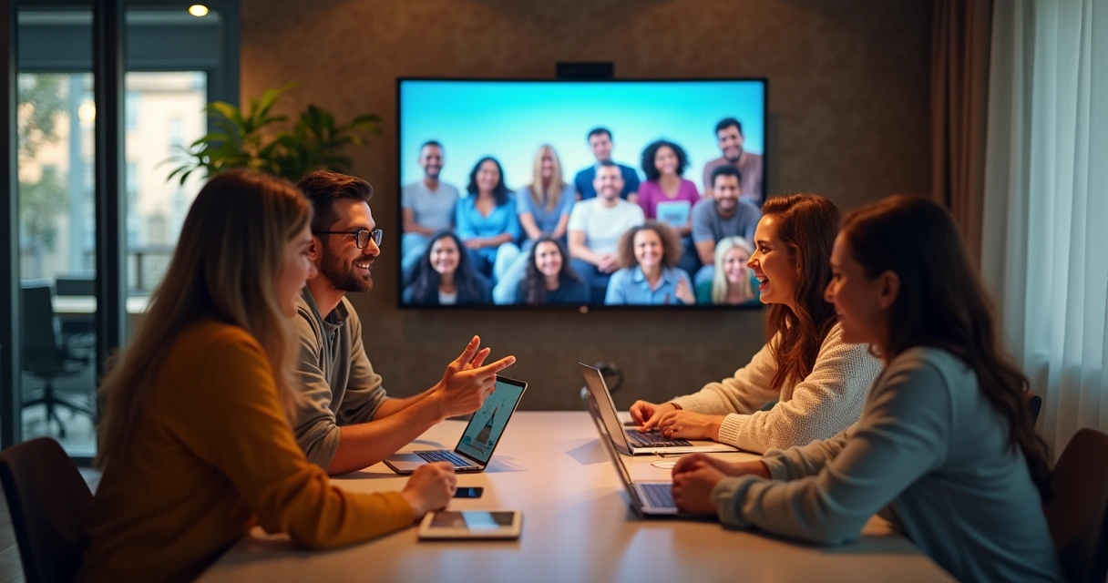 Membros de comunidade online em integração 