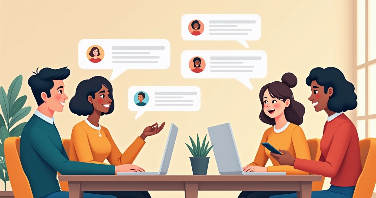 Professores interagindo em fórum online sobre IA 