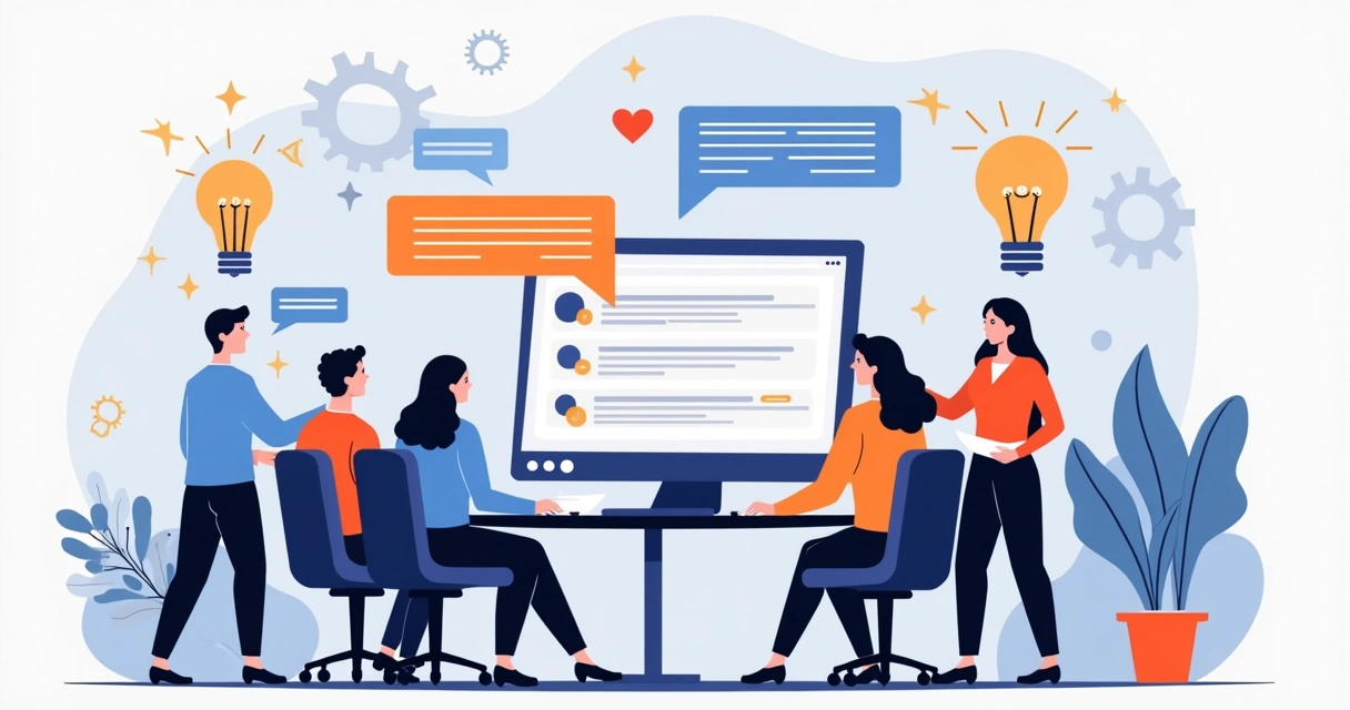 Painel de discussões sobre prompts em uma comunidade online 