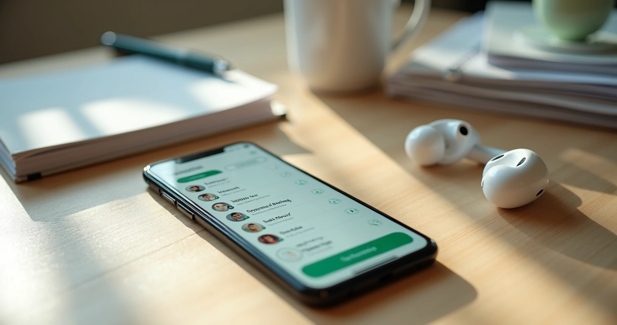 Tela de celular exibindo comunidade do WhatsApp com grupos conectados e ligação em andamento 