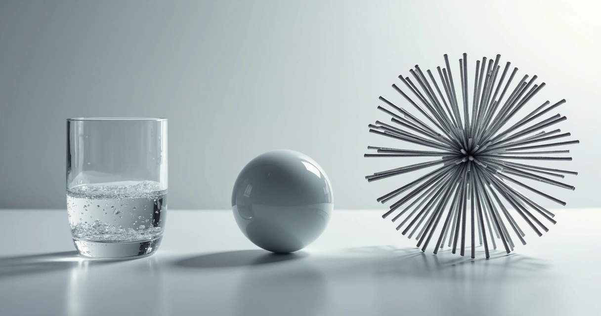 Representação visual do conceito de antifragilidade com objetos frágeis, resilientes e antifrágeis lado a lado 