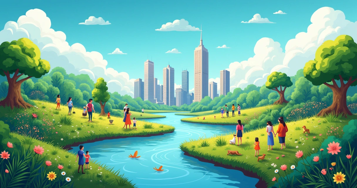 Representação do conceito ESG em três seções: ambiental, social e governança com elementos positivos.