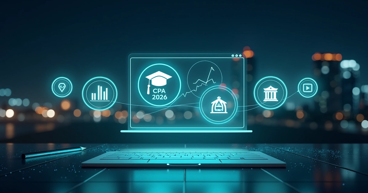 Conceito visual abstrato de estudo para certificação nova CPA ANBIMA 