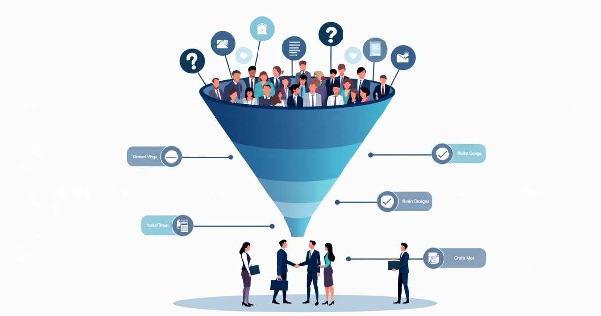 Diagrama simples explicando evolução do contato até tornar-se cliente 