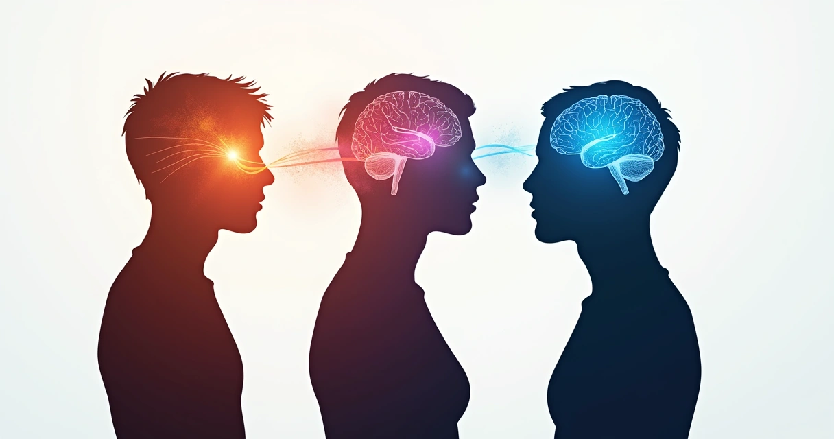 Ilustração tríade emoção, mente e ação integradas 