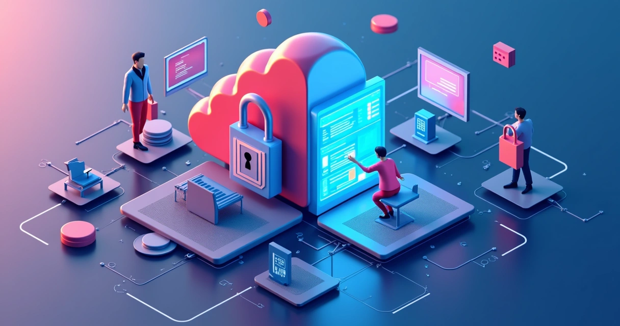 Representação visual de conceitos de segurança de dados e privacidade 