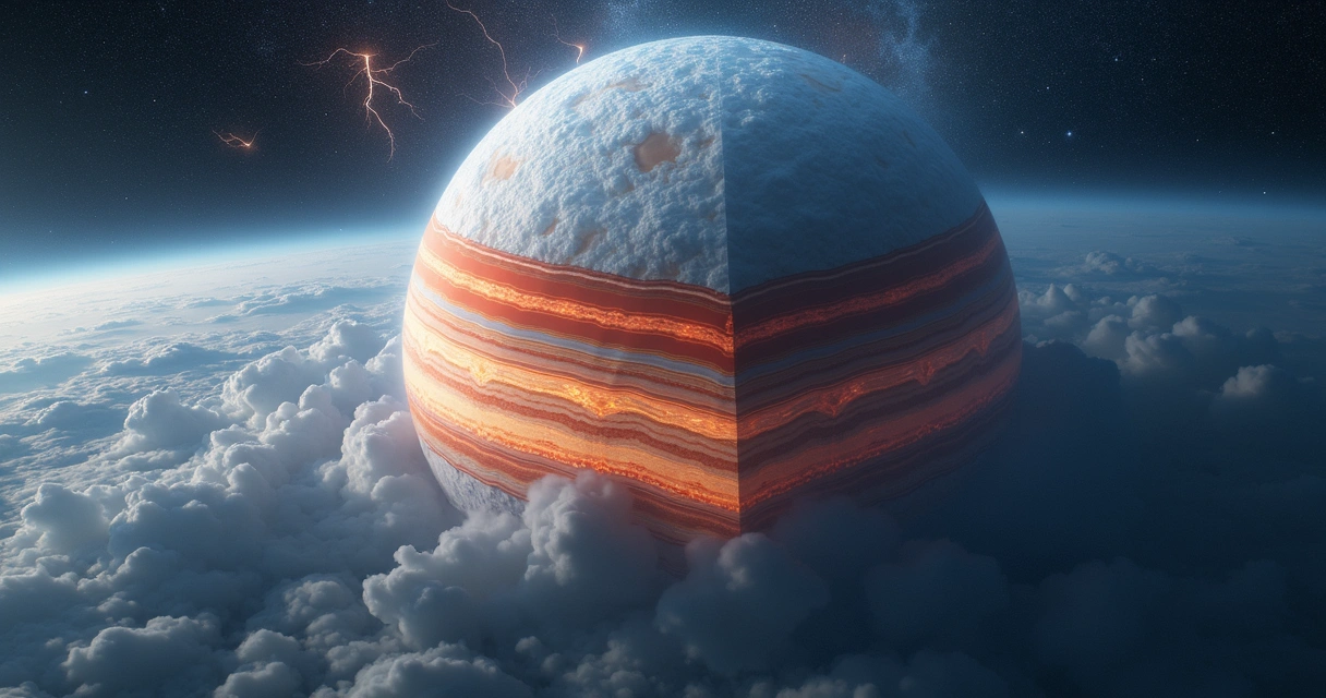 Gráfico da concentração de água nas camadas de Júpiter 