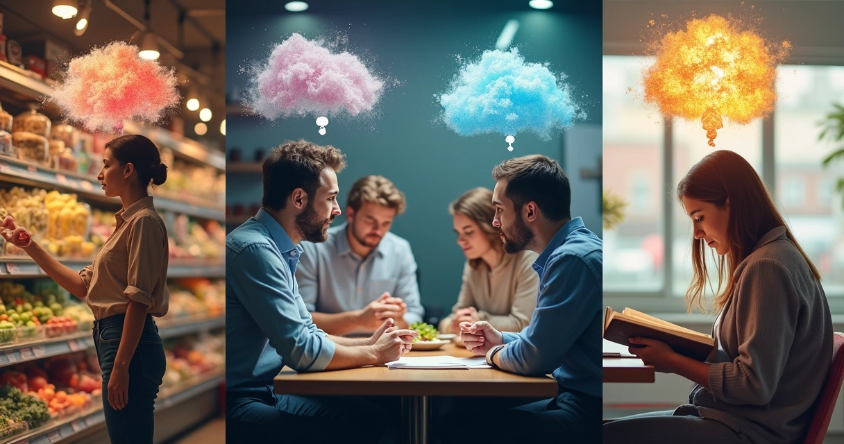 Different daily decisions influenced by mental concepts 