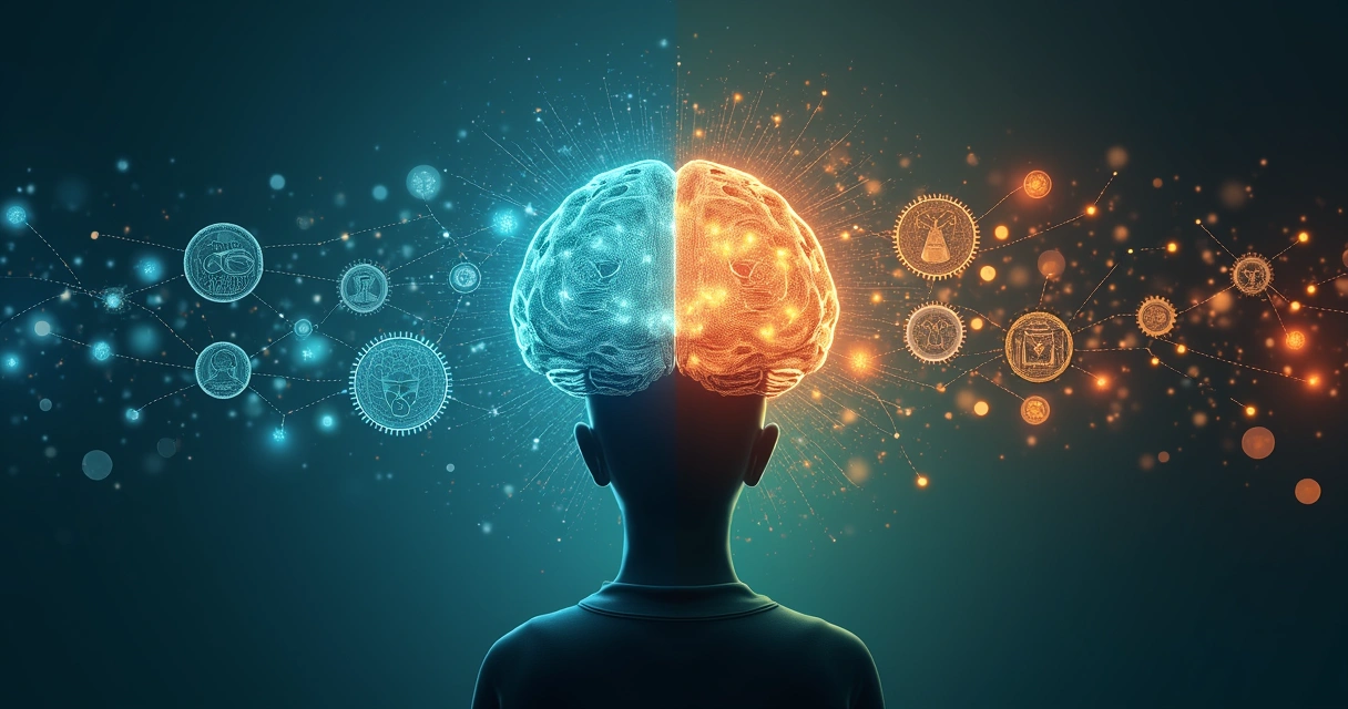 Terapia psicológica simbolizando integración de mente, emoción y conciencia 